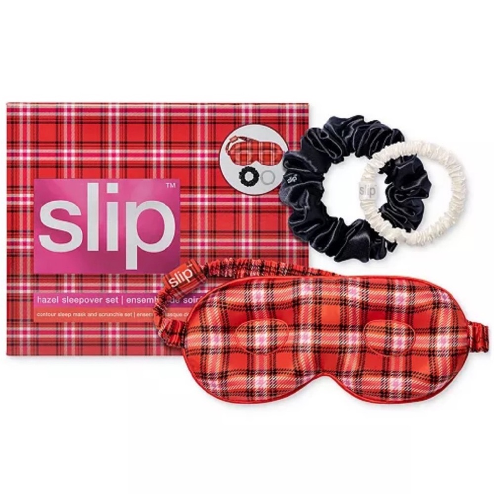 Slip Red Plaid Hazel Hair & Sleep Accessory Set